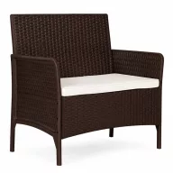  Kerti pad, MultiGarden DNLJA-007-2, barna, 90 x 57 x 84 cm, rattan hatású, párnával, műanyag, poliészter 160 g/m2, teherbírás: 250 kg