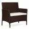 Kerti pad, MultiGarden DNLJA-007-2, barna, 90 x 57 x 84 cm, rattan hatású, párnával, műanyag, poliészter 160 g/m2, teherbírás: 250 kg