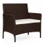 Kerti pad, MultiGarden DNLJA-007-2, barna, 90 x 57 x 84 cm, rattan hatású, párnával, műanyag, poliészter 160 g/m2, teherbírás: 250 kg