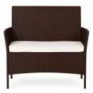 Kerti pad, MultiGarden DNLJA-007-2, barna, 90 x 57 x 84 cm, rattan hatású, párnával, műanyag, poliészter 160 g/m2, teherbírás: 250 kg
