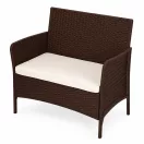 Kerti pad, MultiGarden DNLJA-007-2, barna, 90 x 57 x 84 cm, rattan hatású, párnával, műanyag, poliészter 160 g/m2, teherbírás: 250 kg