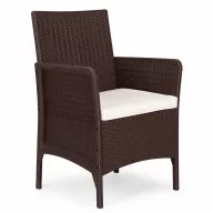   Kerti szék, MultiGarden DNLJA-001-2, barna, 54 x 57 x 84 cm, rattan hatású, párnával, műanyag, poliészter 160 g/m2, teherbírás: 150 kg