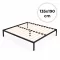 Fém ágykeret, ModernHome GIC-BF03, 135 x 190 cm, fekete, fém és fa, fém ágykeret, minimalista, 400 kg teherbírás