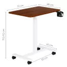 Laptopasztal, ModernHome JNI-PN01-5-16, barna, 71 x 48 cm, 71,5–112 cm állítható magasság, kerekes, fékezhető görgők, italtartó, fa és fém anyagból, teherbírás: 25 kg