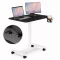 Laptopasztal, ModernHome JNI-PN01-5-1, fekete, 71 x 48 cm, 71,5–112 cm állítható magasság, kerekes, fékezhető görgők, italtartó, fa és fém anyagból, teherbírás: 25 kg