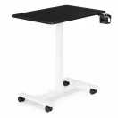 Laptopasztal, ModernHome JNI-PN01-5-1, fekete, 71 x 48 cm, 71,5–112 cm állítható magasság, kerekes, fékezhető görgők, italtartó, fa és fém anyagból, teherbírás: 25 kg