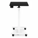Laptopasztal, ModernHome JNI-PN01-5-1, fekete, 71 x 48 cm, 71,5–112 cm állítható magasság, kerekes, fékezhető görgők, italtartó, fa és fém anyagból, teherbírás: 25 kg