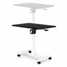 Laptopasztal, ModernHome JNI-PN01-5-1, fekete, 71 x 48 cm, 71,5–112 cm állítható magasság, kerekes, fékezhető görgők, italtartó, fa és fém anyagból, teherbírás: 25 kg
