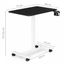 Laptopasztal, ModernHome JNI-PN01-5-1, fekete, 71 x 48 cm, 71,5–112 cm állítható magasság, kerekes, fékezhető görgők, italtartó, fa és fém anyagból, teherbírás: 25 kg
