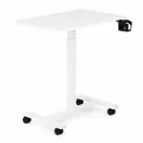 Laptopasztal, ModernHome JNI-PN01-5-5, fehér, 71 x 48 cm, 71,5–112 cm állítható magasság, kerekes, fékezhető görgők, italtartó, fa és fém anyagból, teherbírás: 25 kg