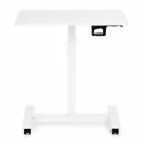 Laptopasztal, ModernHome JNI-PN01-5-5, fehér, 71 x 48 cm, 71,5–112 cm állítható magasság, kerekes, fékezhető görgők, italtartó, fa és fém anyagból, teherbírás: 25 kg