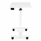Laptopasztal, ModernHome JNI-PN01-5-5, fehér, 71 x 48 cm, 71,5–112 cm állítható magasság, kerekes, fékezhető görgők, italtartó, fa és fém anyagból, teherbírás: 25 kg