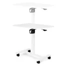 Laptopasztal, ModernHome JNI-PN01-5-5, fehér, 71 x 48 cm, 71,5–112 cm állítható magasság, kerekes, fékezhető görgők, italtartó, fa és fém anyagból, teherbírás: 25 kg