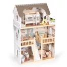 Fa babaház, ECOTOYS EF8208, Laura, 59 x 32,5 x 90 cm, 3 szint, 5 szoba, 15 db bútor