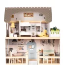 Fa babaház, ECOTOYS EF8208, Laura, 59 x 32,5 x 90 cm, 3 szint, 5 szoba, 15 db bútor