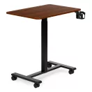 Laptopasztal, ModernHome JNI-PN01-1-16-NP, barna, 70 x 48 cm, 71,5-112 cm állítható magasság, kerekes, fékezhető görgők, italtartó, fa és fém anyagból, teherbírás: 25 kg