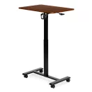 Laptopasztal, ModernHome JNI-PN01-1-16-NP, barna, 70 x 48 cm, 71,5-112 cm állítható magasság, kerekes, fékezhető görgők, italtartó, fa és fém anyagból, teherbírás: 25 kg