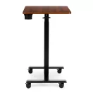 Laptopasztal, ModernHome JNI-PN01-1-16-NP, barna, 70 x 48 cm, 71,5-112 cm állítható magasság, kerekes, fékezhető görgők, italtartó, fa és fém anyagból, teherbírás: 25 kg