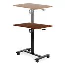 Laptopasztal, ModernHome JNI-PN01-1-16-NP, barna, 70 x 48 cm, 71,5-112 cm állítható magasság, kerekes, fékezhető görgők, italtartó, fa és fém anyagból, teherbírás: 25 kg