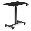 Laptopasztal, ModernHome JNI-PN01-1-1-NP, fekete, 70 x 48 cm, 71,5-112 cm állítható magasság, kerekes, fékezhető görgők, italtartó, fa és fém anyagból, teherbírás: 25 kg