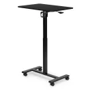 Laptopasztal, ModernHome JNI-PN01-1-1-NP, fekete, 70 x 48 cm, 71,5-112 cm állítható magasság, kerekes, fékezhető görgők, italtartó, fa és fém anyagból, teherbírás: 25 kg