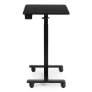 Laptopasztal, ModernHome JNI-PN01-1-1-NP, fekete, 70 x 48 cm, 71,5-112 cm állítható magasság, kerekes, fékezhető görgők, italtartó, fa és fém anyagból, teherbírás: 25 kg