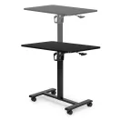 Laptopasztal, ModernHome JNI-PN01-1-1-NP, fekete, 70 x 48 cm, 71,5-112 cm állítható magasság, kerekes, fékezhető görgők, italtartó, fa és fém anyagból, teherbírás: 25 kg