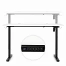 Számítógépasztal, ModernHome JSD-C5-1-5 , fehér, 140 x 60 cm, 72–118 cm elektromosan állítható magasság, fa és fém anyagból, teherbírás: 70 kg