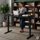 Számítógépasztal, ModernHome JSD-C5-1-1 , fekete, 140 x 60 cm, 72–118 cm elektromosan állítható magasság, fa és fém anyagból, teherbírás: 70 kg