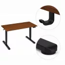 Számítógépasztal, ModernHome JSD-C5-1-19 , sötét tölgy, 140 x 60 cm, 72–118 cm elektromosan állítható magasság, fa és fém anyagból, teherbírás: 70 kg