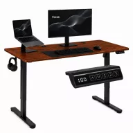   Számítógépasztal, ModernHome JSD-C5-1-16 , antik tölgy, 140 x 60 cm, 72–118 cm elektromosan állítható magasság, fa és fém anyagból, teherbírás: 70 kg