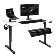   Számítógépasztal, ModernHome JSD-B5-1-5, fehér, 120 x 60 cm, 72–118 cm elektromosan állítható magasság, fa és fém anyagból, teherbírás: 70 kg