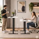 Számítógépasztal, ModernHome JSD-B5-1-5, fehér, 120 x 60 cm, 72–118 cm elektromosan állítható magasság, fa és fém anyagból, teherbírás: 70 kg