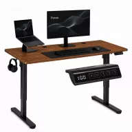   Számítógépasztal, ModernHome JSD-B5-1-19, sötét tölgy, 120 x 60 cm, 72–118 cm elektromosan állítható magasság, fa és fém anyagból, teherbírás: 70 kg