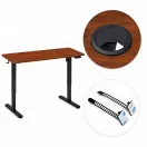 Számítógépasztal, ModernHome JSD-B5-1-19, sötét tölgy, 120 x 60 cm, 72–118 cm elektromosan állítható magasság, fa és fém anyagból, teherbírás: 70 kg