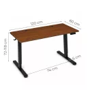 Számítógépasztal, ModernHome JSD-B5-1-19, sötét tölgy, 120 x 60 cm, 72–118 cm elektromosan állítható magasság, fa és fém anyagból, teherbírás: 70 kg