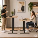 Számítógépasztal, ModernHome JSD-B5-1-15, világos tölgy, 120 x 60 cm, 72–118 cm elektromosan állítható magasság, fa és fém anyagból, teherbírás: 70 kg