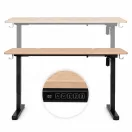 Számítógépasztal, ModernHome JSD-B5-1-15, világos tölgy, 120 x 60 cm, 72–118 cm elektromosan állítható magasság, fa és fém anyagból, teherbírás: 70 kg