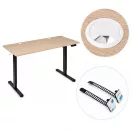 Számítógépasztal, ModernHome JSD-B5-1-15, világos tölgy, 120 x 60 cm, 72–118 cm elektromosan állítható magasság, fa és fém anyagból, teherbírás: 70 kg