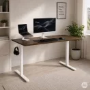 Számítógépasztal-váz, ModernHome JSD-F1-5, fehér, maximum 160 x 60 cm asztallaphoz, 72–118 cm elektromosan állítható magasság, teherbírás: 80 kg