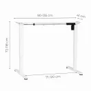 Számítógépasztal-váz, ModernHome JSD-F1-5, fehér, maximum 160 x 60 cm asztallaphoz, 72–118 cm elektromosan állítható magasság, teherbírás: 80 kg