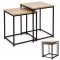 Dohányzóasztal szett, ModernHome GIC-T2S-15, 40 x 40 és 35 x 35 cm, négyzet alakú, magasság: 50,5 éx 45,5 cm, acél váz, MDF asztallap, egymás alá tolható