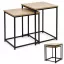 Dohányzóasztal szett, ModernHome GIC-T2S-15, 40 x 40 és 35 x 35 cm, négyzet alakú, magasság: 50,5 éx 45,5 cm, acél váz, MDF asztallap, egymás alá tolható