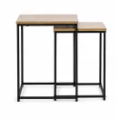 Dohányzóasztal szett, ModernHome GIC-T2S-15, 40 x 40 és 35 x 35 cm, négyzet alakú, magasság: 50,5 éx 45,5 cm, acél váz, MDF asztallap, egymás alá tolható