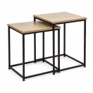 Dohányzóasztal szett, ModernHome GIC-T2S-15, 40 x 40 és 35 x 35 cm, négyzet alakú, magasság: 50,5 éx 45,5 cm, acél váz, MDF asztallap, egymás alá tolható