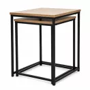 Dohányzóasztal szett, ModernHome GIC-T2S-15, 40 x 40 és 35 x 35 cm, négyzet alakú, magasság: 50,5 éx 45,5 cm, acél váz, MDF asztallap, egymás alá tolható