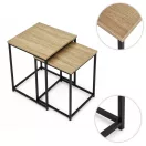 Dohányzóasztal szett, ModernHome GIC-T2S-15, 40 x 40 és 35 x 35 cm, négyzet alakú, magasság: 50,5 éx 45,5 cm, acél váz, MDF asztallap, egymás alá tolható