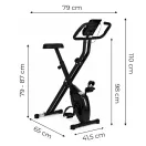Szobakerékpár, MOVEPRO TH-FB50, fekete, összecsukható, 6 funkciós kijelző, 8 fokozatú ellenállás, csúszásgátló pedálok, 120 kg teherbírás