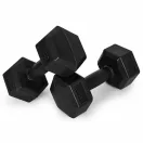 Súlyzókészlet, Modernhome HCD-4-BK, fekete, 2 x 2 kg (összesen 4 kg), hatszögletű, műanyag borítás, cement töltet