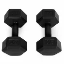 Súlyzókészlet, ModernHome HCD-6-BK, fekete, 2 x 3 kg (összesen 6 kg), hatszögletű, műanyag borítás, cement töltet